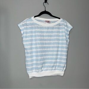 Vintage‎ 80’s Club USA Stripped Metallic Knit Short Sleeve Top